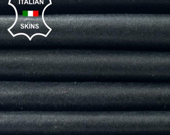 DARK GREY CRINKLED Vintage look Thin Soft Italian Lambskin Sheep Lamb leather pack 2 hides skins total 11sqf 0.5mm #C5450