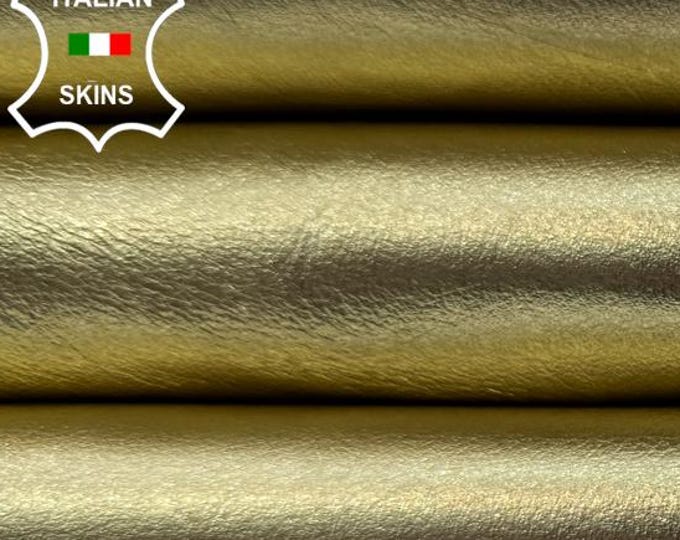 METALLIC GOLD Italian Lambskin Sheep Lamb leather hide hides skin skins 7sqf 1.0mm #C6082