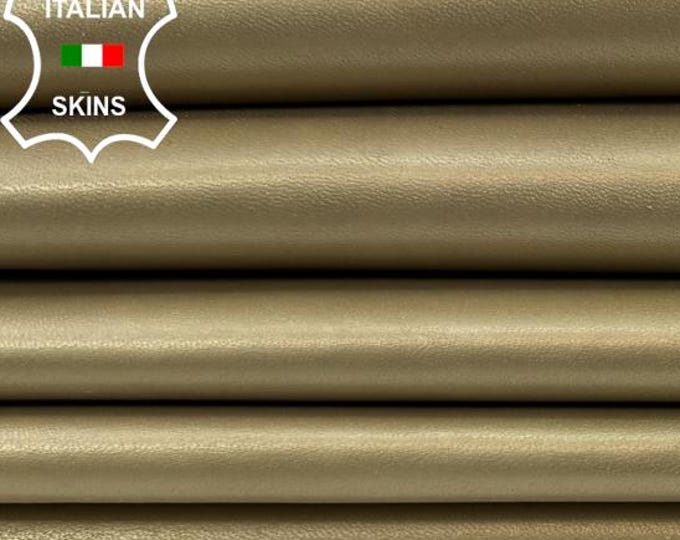 Delivered Duty paid - GOLD PEARLISED VEGETABLE Tan Italian Goat leather pack 7 skins total 35sqf 0.9mm #C7637