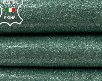 MINT GREEN PATENT Coated Rough Thick Italian Goat Leather skin skins 5+sqf 1.3mm #C3193
