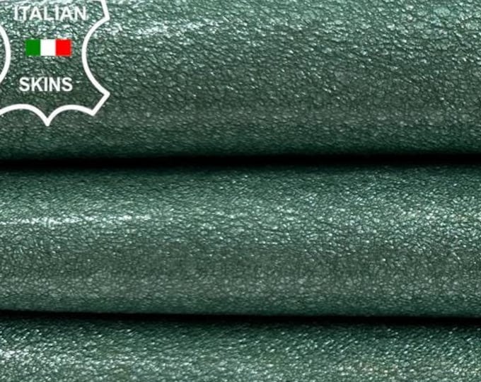 MINT GREEN PATENT Coated Rough Thick Italian Goatskin Goat Leather hide hides skin skins 5+sqf 1.3mm #C3193