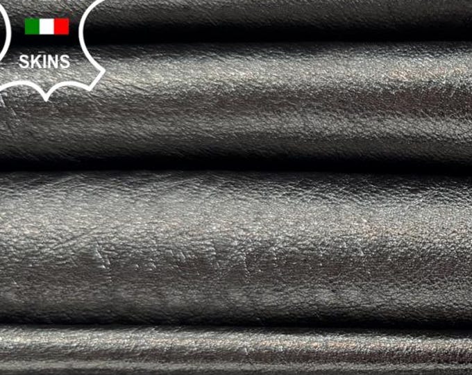 METALLIC GREY Thin Soft Italian Lambskin Sheep Lamb Leather pack 2 hides skins total 14sqf 0.6mm #C6312