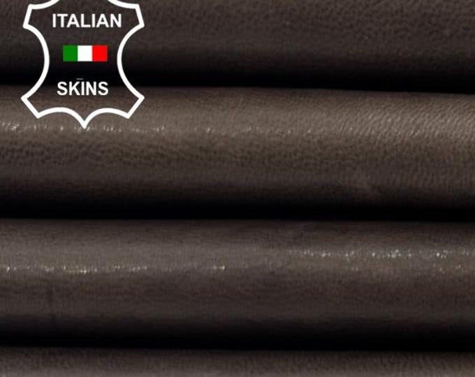 BROWN SHINY Vegetable Tan Thin Soft Italian Lambskin Sheep Lamb leather hide hides skin skins 5+sqf 0.6mm #C6277