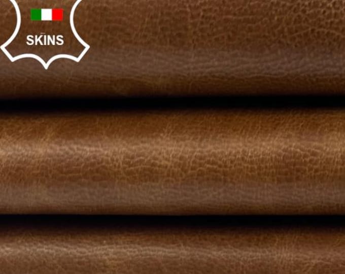 TAN BROWN Vintage Look Italian Goatskin Goat leather hide hides skin skins 5sqf 0.7mm #C5412