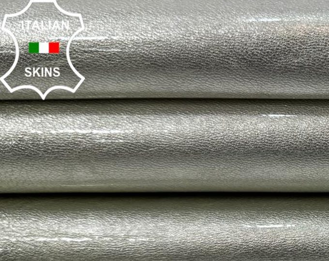 Delivered Duty paid - PATENT LIGHT GOLD Shiny Thick Strong Italian Goat leather skin 5sqf 1.1mm #C7638