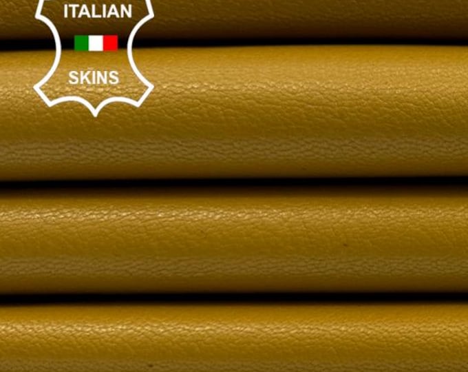 MUSTARD ROUGH Thick Italian Goatskin Goat leather pack 2 hides skins total 11+sqf 1.2mm #C4372