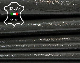 PATENT PETROL SHINY Rough Italian Calf leather pack 9 skins total 30+sqf 0.9mm #Z495