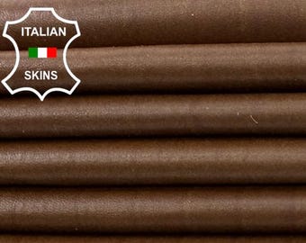 BROWN WAVES PRINT Soft Italian Lamb leather pack 2 skins total 12+sqf 0.7mm #Z420