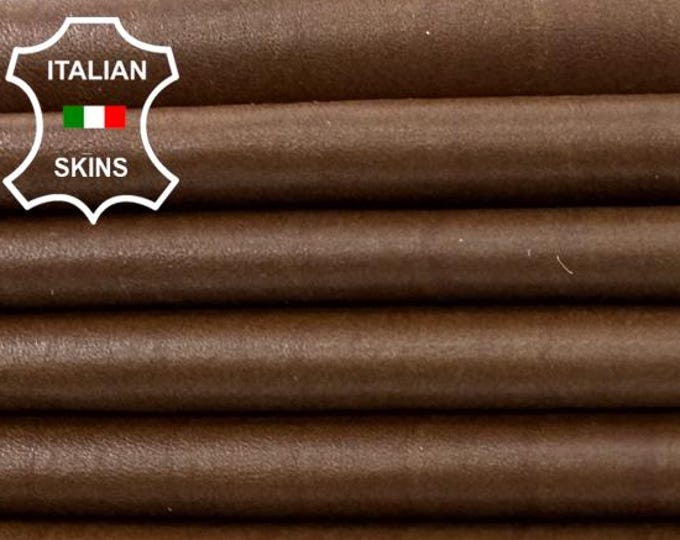 Delivered Duty paid - BROWN WAVES PRINT Soft Italian Lamb leather pack 2 skins total 12+sqf 0.7mm #Z420
