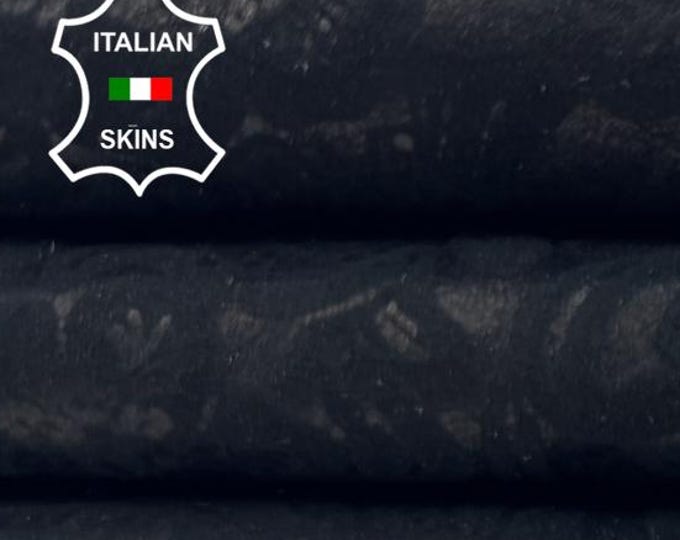 BLACK PAISLEY PRINT On Soft Italian Lambskin Sheep Lamb Leather hide hides skin skins 5+sqf 0.7mm #C6256