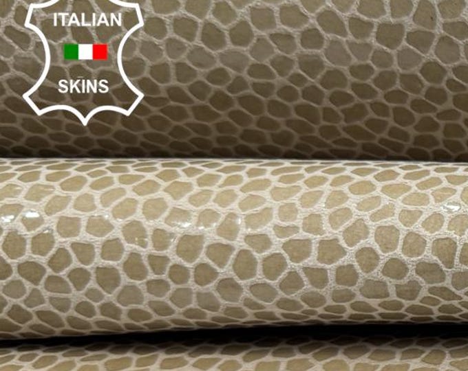 BEIGE PRINT Thick Strong Italian Goatskin Goat Leather pack 3 hides skins total 9sqf 1.1mm #C6401