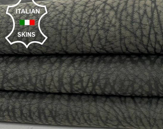 Delivered Duty paid -  PETROL GRAINY STONEWASH Vegetable Tan Vintage Look Thick Soft Italian Lamb leather skin 4sqf 1.3mm #Z528
