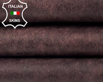 BURGUNDY OLD USED Vintage Look Soft Italian Lambskin Sheep Lamb leather hide hides skin skins 5sqf 0.7mm #C5674