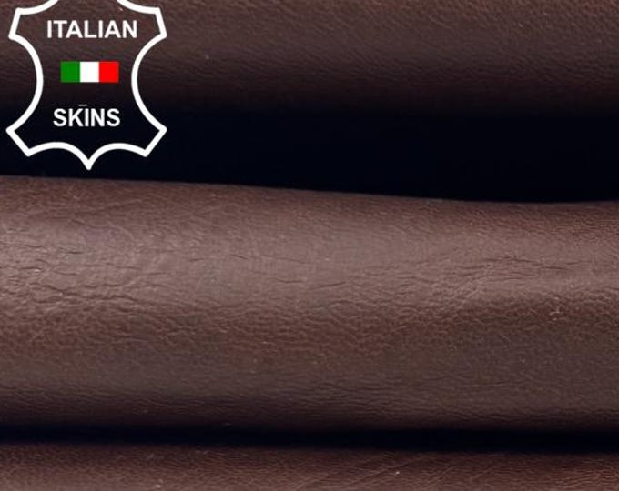 BROWN ANTIQUED CRINKLED Vegetable Tan Italian Lambskin Sheep Lamb leather hide hides skin skins 8sqf 1.0mm #C6276