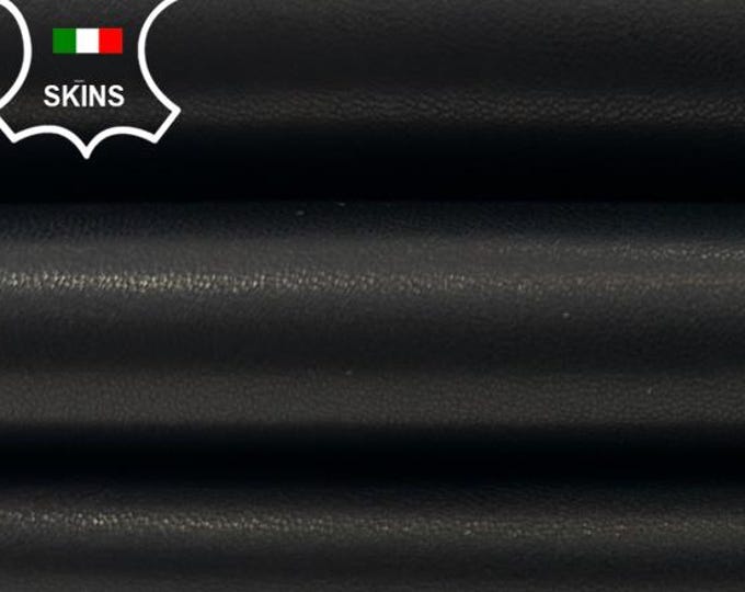 BLACK ANILINE Soft Italian Lambskin Sheep Lamb leather hide hides skin skins 6+sqf 0.8mm #C4454