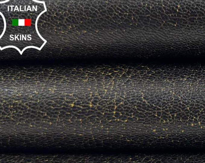 OLIVE VINTAGE LOOK Rough Thick Soft Italian Goatskin Goat Leather hide hides skin skins 5sqf 1.2mm #C6186