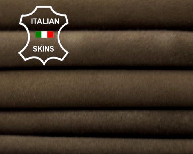 WALNUT BROWN SUEDE Thin Soft Italian Lambskin Sheep Lamb leather pack 3 hides skins total 10sqf 0.6mm #C5129