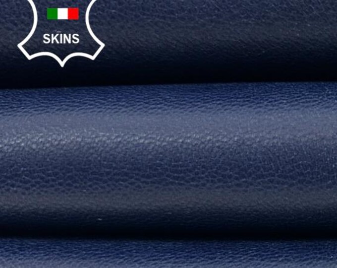 INK BLUE Rough Thick Italian Goatskin Goat leather hide hides skin skins 6sqf 1.4mm #C5082