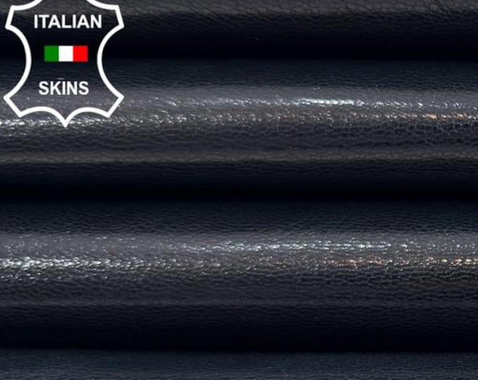 MIDNIGHT BLUE SHINY Vegetable Tan Tomaia Strong Italian Goat leather pack 2 skins total 8sqf 0.8mm #C7295
