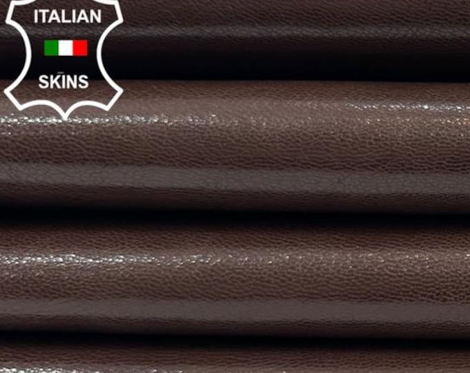 BROWN SHINY Vegetable Tan Italian Goatskin Goat leather pack 2 hides skins total 9sqf 0.9mm #C4666