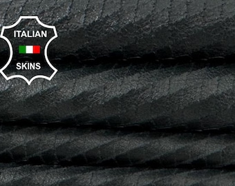 Free FedEx & Duties - ANTHRACITE BLACK SCALES Print On Thick Soft Italian Lamb leather skin 5sqf 1.1mm #C7823