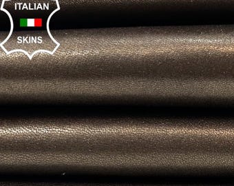WASHED BROWN PEARLISED Vegetable Tan Economic Grade Thick Italian Goatskin Goat leather pack 3 hides skins total 10+sqf 1.4mm #C5782