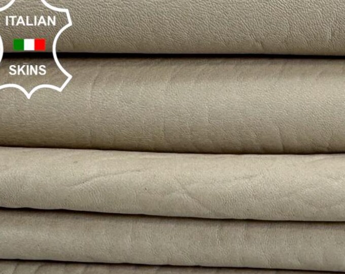 Delivered Duty paid - IVORY NATURAL GRAINY Thick Italian Lamb leather pack 2 skins total 11+sqf 2.0mm #Z299