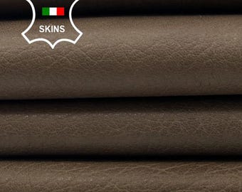 NATURAL GRAINY BROWN Vegetable Tan Soft Italian Lambskin Sheep Lamb leather hide hides skin skins 5sqf 1.0mm #C4441