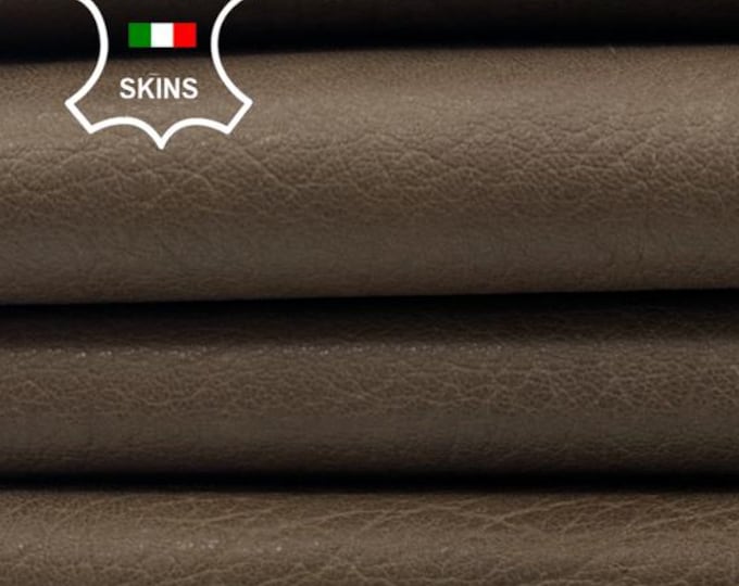 NATURAL GRAINY BROWN Vegetable Tan Soft Italian Lambskin Sheep Lamb leather hide hides skin skins 5sqf 1.0mm #C4441