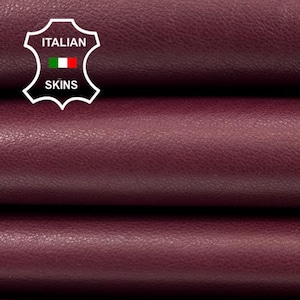 WINE BURGUNDY Thick soft Italian Lambskin Sheep Lamb leather hide hides skin skins 9sqf 1.3mm #C5028