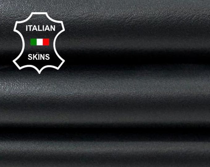 Delivered Duty paid - JET BLACK  Soft Italian Lamb Leather 5sqf 0.8mm #C7711