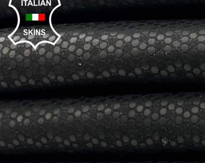 BLACK PRINTED Thin Soft Italian Lambskin Sheep Lamb leather hide hides skin skins 5sqf 0.6mm #C5034
