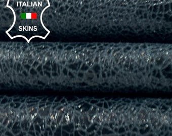 PATENT GREENISH GREY Cracked Vintage Look Shiny Soft Italian Goatskin Goat Leather hide hides skin skins 5+sqf 1.0mm #C4901
