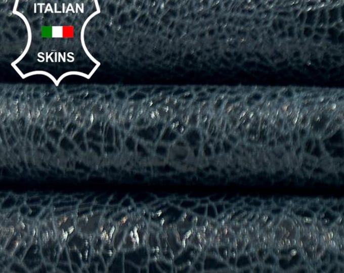PATENT GREENISH GREY Cracked Vintage Look Shiny Soft Italian Goatskin Goat Leather hide hides skin skins 5+sqf 1.0mm #C4901