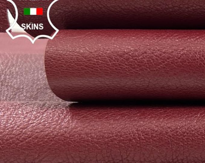 WINE RED Rough Thick Italian Goatskin Goat leather pack 2 hides skins total 6sqf 1.1mm #C5962
