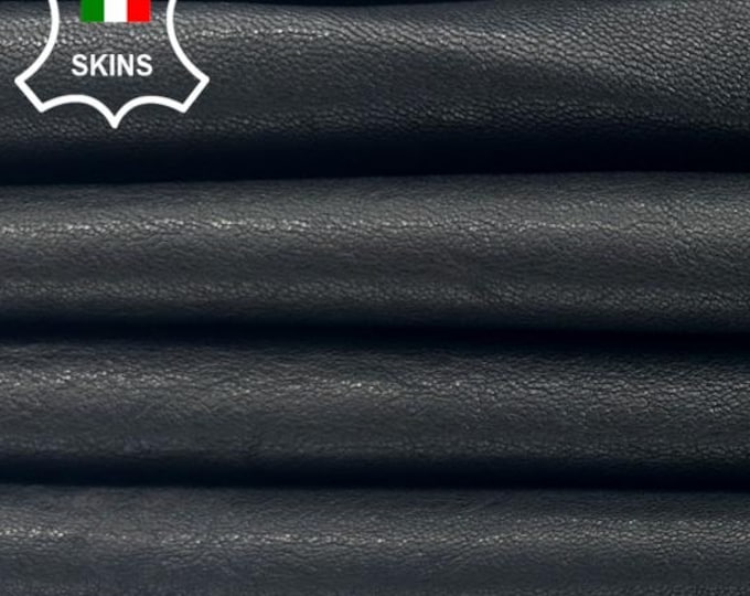 WASHED BLACK Rough Vegetable Tan Thick Soft Italian Lambskin Sheep Lamb Leather pack 3 hides skins total 10sqf 1.2mm #C4777