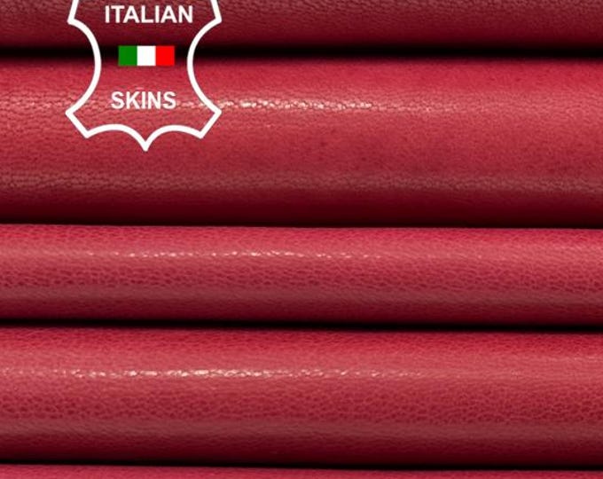 ROSE RED Vegetable Tan Italian Goatskin Goat leather pack 4 hides skins total 16sqf 0.8mm #C4915
