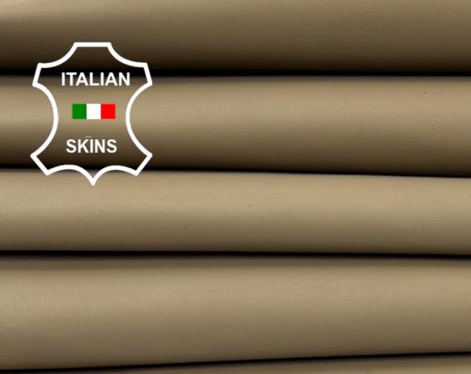 Delivered Duty paid - BEIGE SMOOTH Italian Calf leather pack 2 skins total 14sqf 1.0mm #Z175