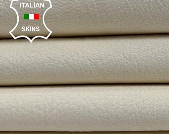 Delivered Duty Paid-BUTTER IVORY ROUGH Vegetable Tan Thick Soft Italian Goat leather hide hides skin skins 5sqf 1.1mm #C6631