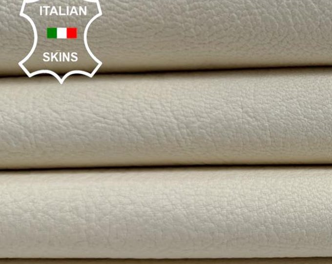 Delivered Duty Paid-BUTTER IVORY ROUGH Vegetable Tan Thick Soft Italian Goat leather hide hides skin skins 5sqf 1.1mm #C6631