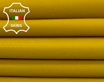 YELLOW SMOOTH Soft Italian Lamb leather pack 2 skins total 10+sqf 0.6mm #Z456