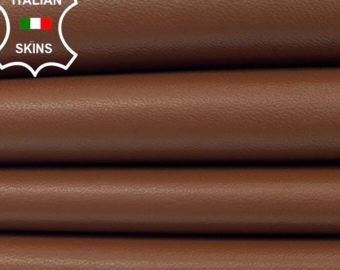 TAN MEDIUM BROWN Thin Soft Italian Lambskin Sheep Lamb Leather hide hides skin skins 6+sqf 0.6mm #C2829
