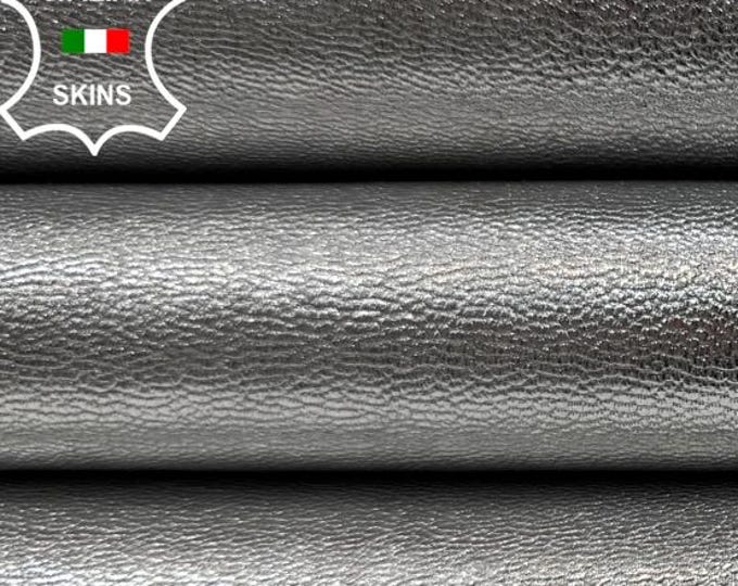 METALLIC SILVER ROUGH Thick Italian Goatskin Goat leather hide hides skin skins 6sqf 1.1mm #C6493