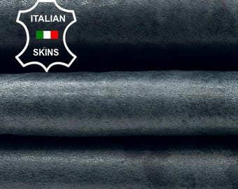 DARK GREY RUSTIC Antiqued Wrinkled Vintage Look Thick Italian Lambskin Sheep Lamb leather pack 4 hides skins total 35sqf 1.1mm #C5215