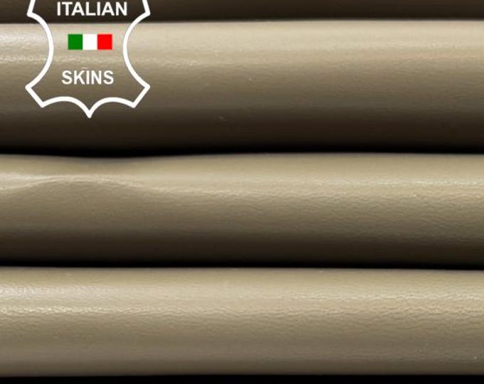 KHAKI ARMY Thick Italian Lambskin Sheep Lamb leather pack 3 hides skins total 14sqf 1.1mm #C6582