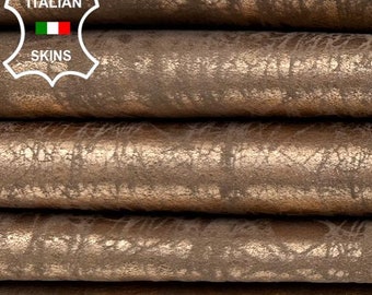 METALLIC LIGHT COPPER Vintage Used Look Italian Goatskin Goat Leather pack 2 hides skins total 7+sqf 1.0mm #C2710