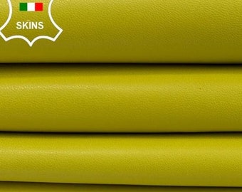 CANARY YELLOW Italian Lambskin Sheep Lamb Leather pack 2 hides skins total 12+sqf 1.0mm #C2833