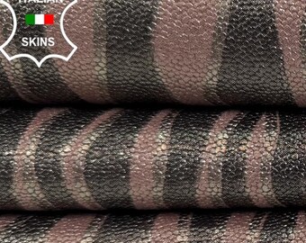 Delivered Duty Paid-DUSTY PINK SHIMMER  Zebra Print On Italian Calf leather skin 6sqf 0.8mm #C6895