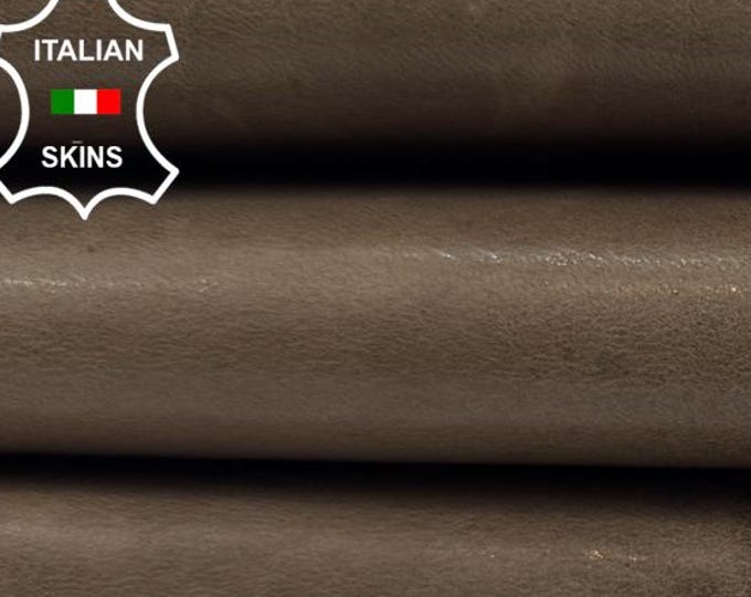 NATURAL OLIVE BROWN Vegetable Tan Thick Italian Lambskin Sheep Lamb leather hide hides skin skins 7+sqf 1.3mm #C6227