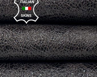 PATENT BROWN CRACKED Vintage Look Shiny Italian Goatskin Goat Leather hide hides skin skins 5+sqf 1.0mm #C4899